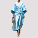 Kay - Elegantes Wickel-Midikleid in Hellblau