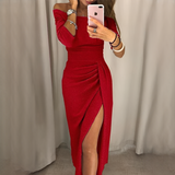 Cristy - Schickes schulterfreies Damenkleid in Rot