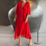 Elisabet - Damenkleid im luftigen Sommerstil in Rouge