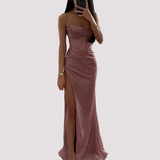 Bonnie - Elegantes Maxikleid mit Schlitz in Rosa