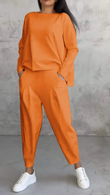Trendy Casual Damen Kleidung Set - Brooklyn in Orange