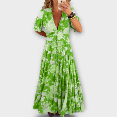 Catrisa - Floral Print V-Ausschnitt Taschenkleid