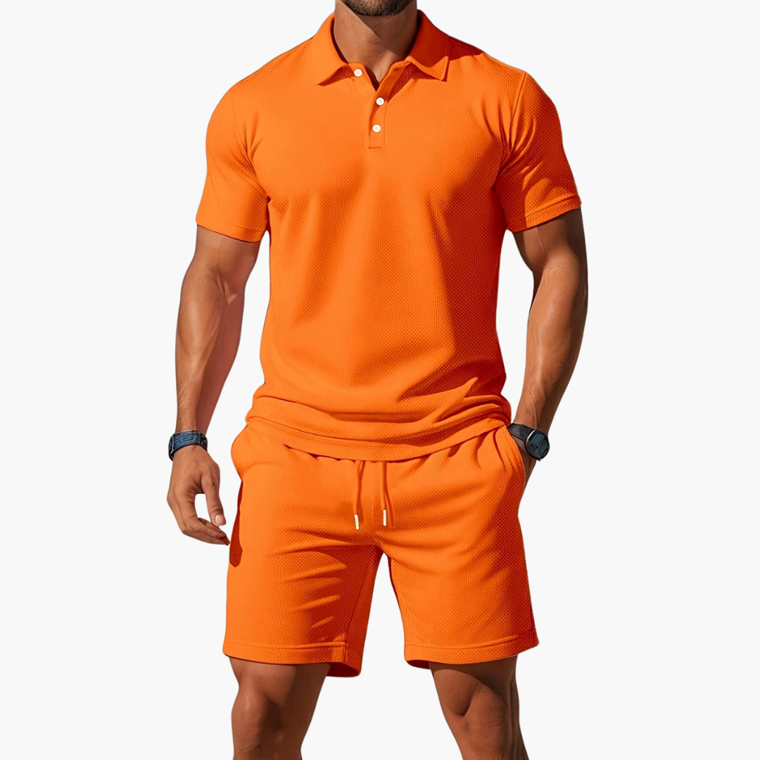 Leichtes Sommer Polo Set Herren - Kurzarmshirt & passende Shorts
