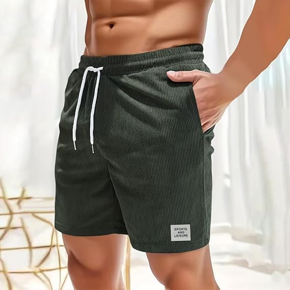Lonie - Elastische Cord-Shorts mit Kordelzug für Herren