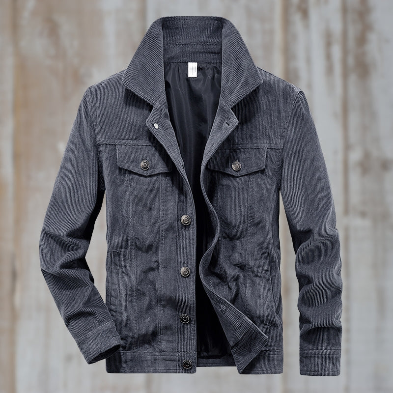 Cordjacke mit Knopfverschluss | Retro-Charme | Robuster Look