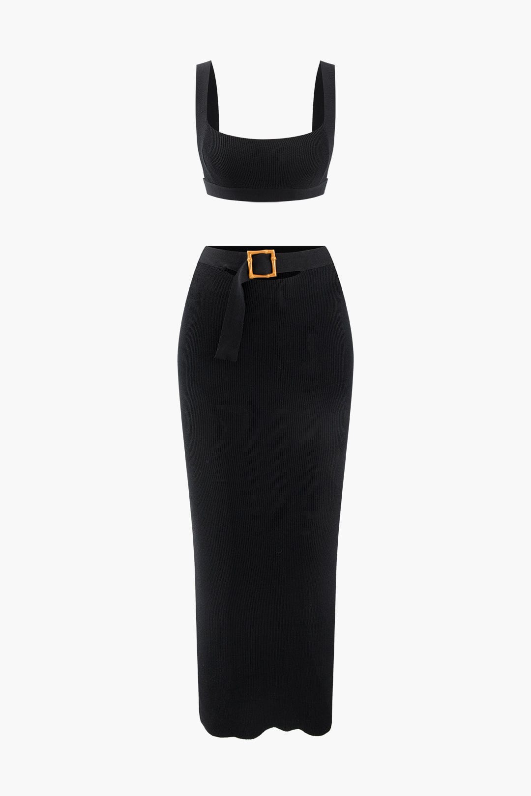 Luana | Elegantes Strick-Zweiteiler-Set mit Gürtel