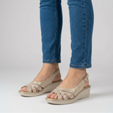 Bianka | Stilvolle Damen-Sandalen mit Slingback-Riemen in Beige