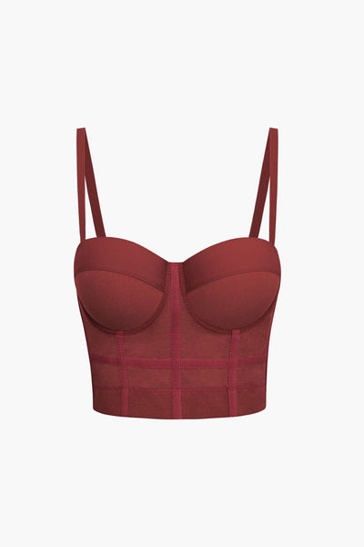 Ida | Figurbetontes Bustier-Top mit Bügel-Cups und transparenter Mesh-Struktur
