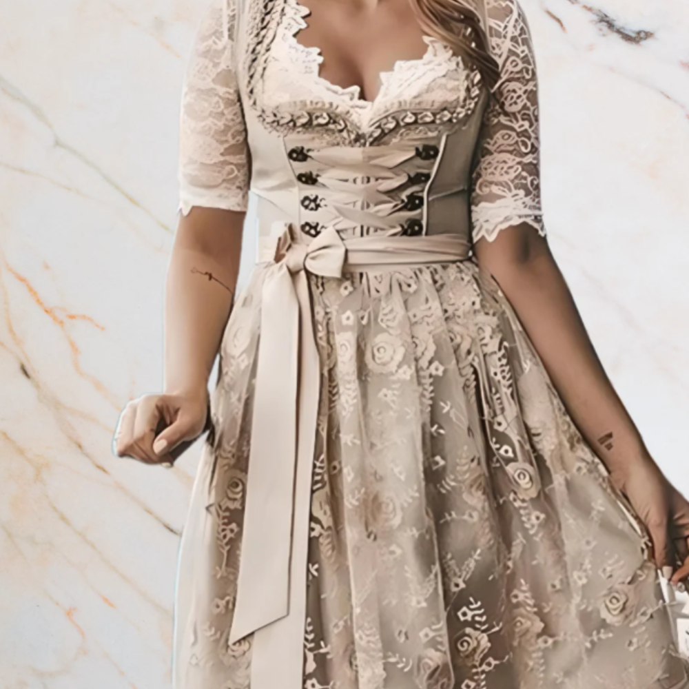 Damen Elegantes Festliches Dirndlkleid | Midi