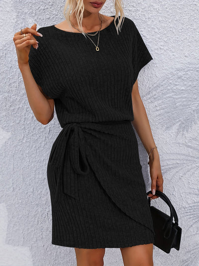 Geripptes Kleid | Wickel-Optik | Eleganter Komfort