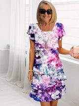 Mia- Florales Damen Sommerkleid in Lila