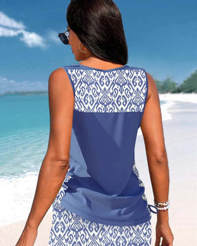 Helena - Tankini mit geometrischem Muster und V-Ausschnitt