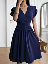 Laura - Stilvolles Kleid mit V-Ausschnitt für Damen in Marineblau