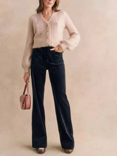 Feinstrick-Cardigan mit Wellensaum | Feminine Eleganz | Zartes Design