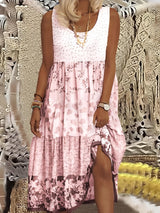 Nancy - Stilvolles Boho-Midikleid in Pink