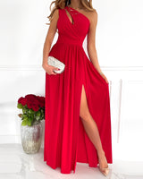 Jasmin - Stilvolles Maxikleid mit einem Träger für Damen in Rot