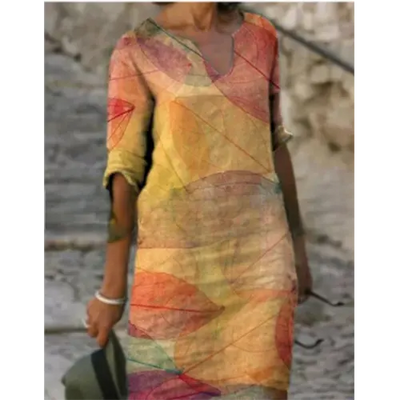 Pepijn | Mini Kleid mit Blumendesign und V-Ausschnitt für Damen