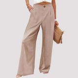 Helen - Lässige Hose mit weitem Bein für Damen in Khaki