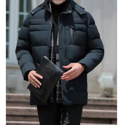 Frostel™ | Herren Winterjacke mit Kapuze, gepolstert und fleecegefüttert – Perfekt für kalte Tage