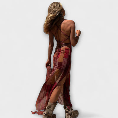 Fee - Einzigartiges Midi-Kleid mit Cowl-Neck