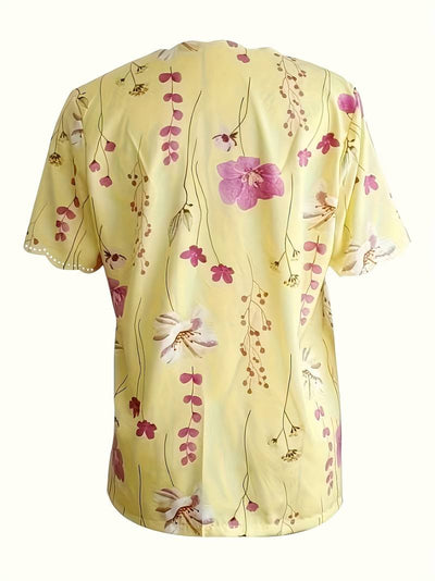 Karina - Blumendruck Bluse Frühlingshafte Eleganz