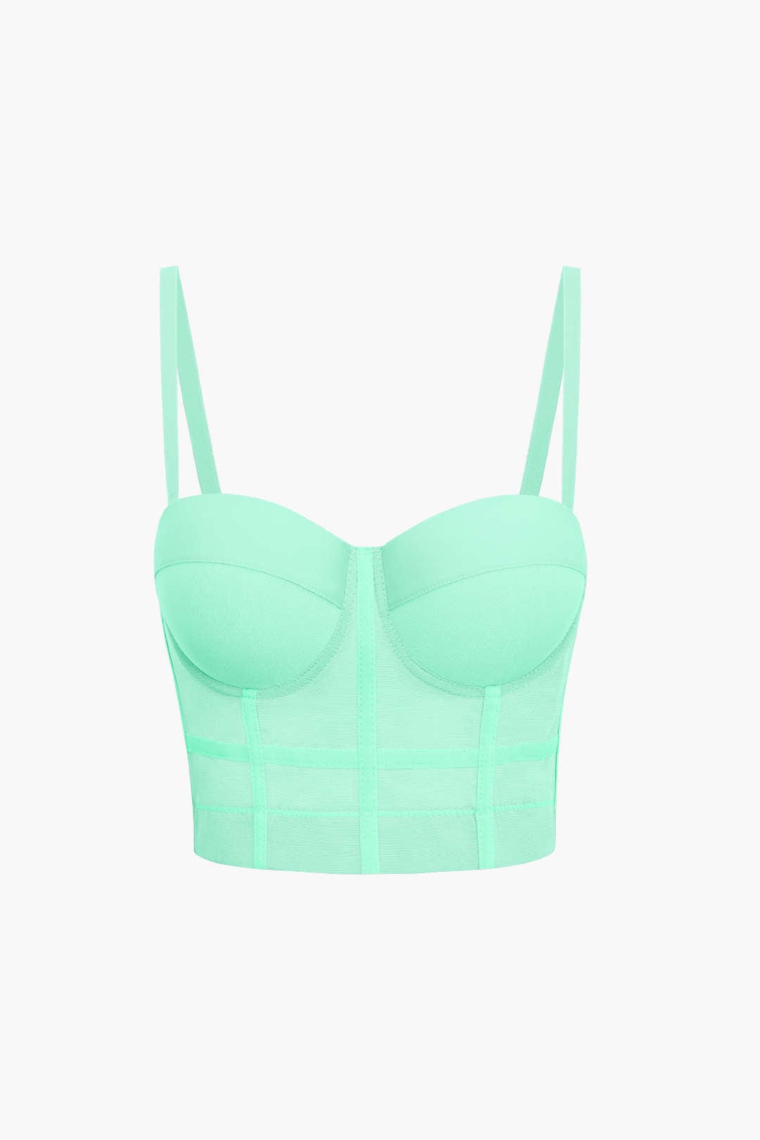 Ida | Figurbetontes Bustier-Top mit Bügel-Cups und transparenter Mesh-Struktur