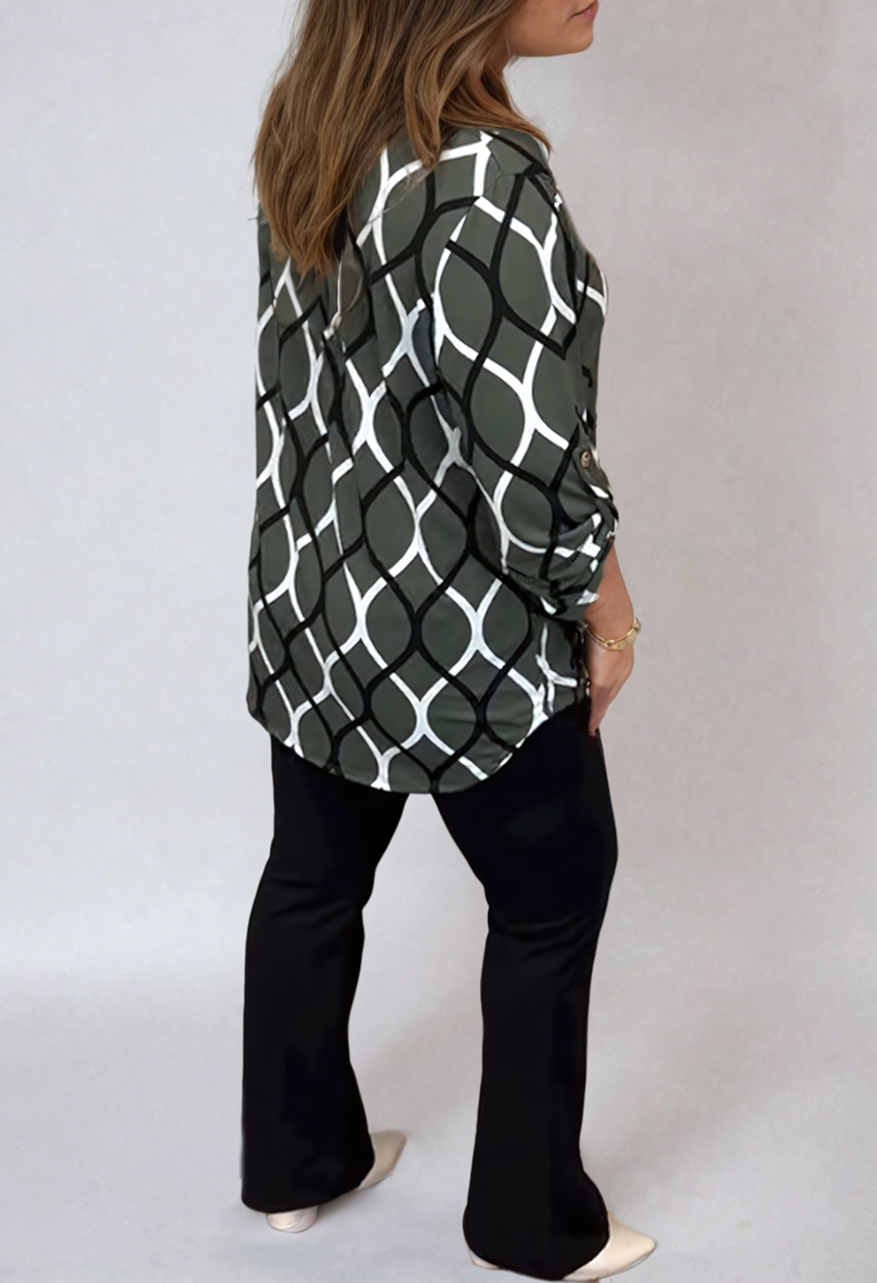 Bluse mit geometrischem Muster | Elegant und Vielseitig | Lockere Passform