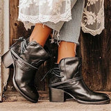Stilvolle Leder Damen Stiefeletten - Celeste in Zwart