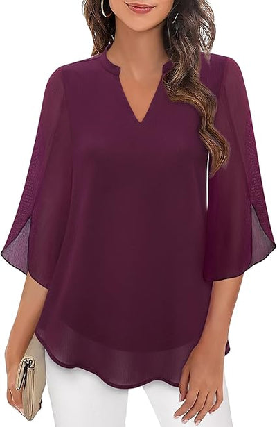 Rebecca | Elegance Bluse Damen Puffärmel Top für Sommer