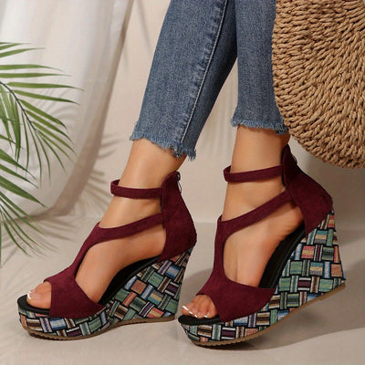 Leilani - Elegante Sommer-Keilsandalen für Frauen mit Reißverschluss