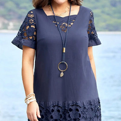 LaceGrove™ | Elegante florale Spitze Locker Fließendes Kleid