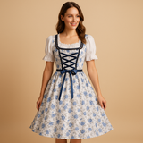 Elena | Elegant Und Traditionell Oktoberfest Dirndl Kleid Für Damen in Weiß