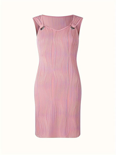 Trendiges Minikleid | Strukturierter Stoff | Elegante Träger