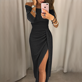 Cristy - Schickes schulterfreies Damenkleid in Schwarz
