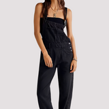Sophie - Lässiger, locker sitzender Jeans-Jumpsuit für Damen in Schwarz
