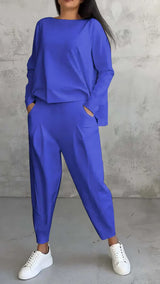 Trendy Casual Damen Kleidung Set - Brooklyn in Blau