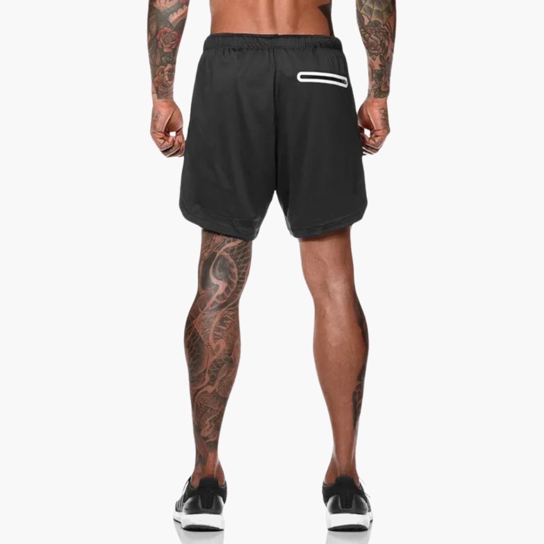 Herren Fitness Shorts mit Innentasche und Kompressionsebene