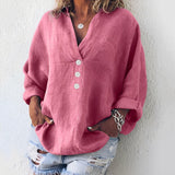 Sandra - Lässiges Langarmhemd für Damen in Rosa