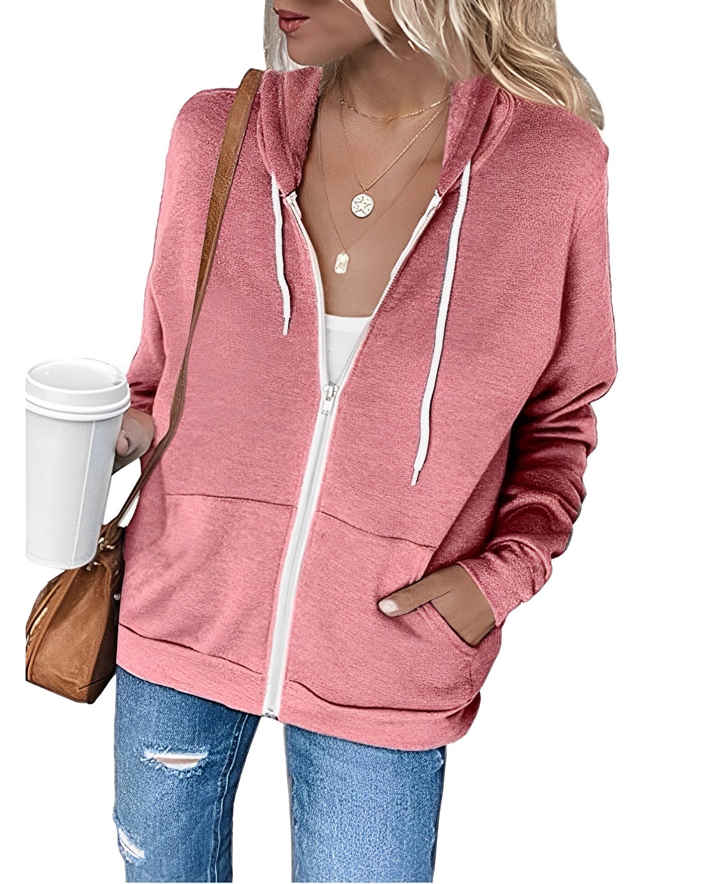 Alicia - Ein leichter Kapuzenpulli mit Reißverschluss und praktischen Taschen
