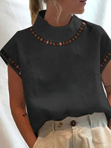 Nannie - Stilvolles Top mit Ausschnitt für Damen in Schwarz