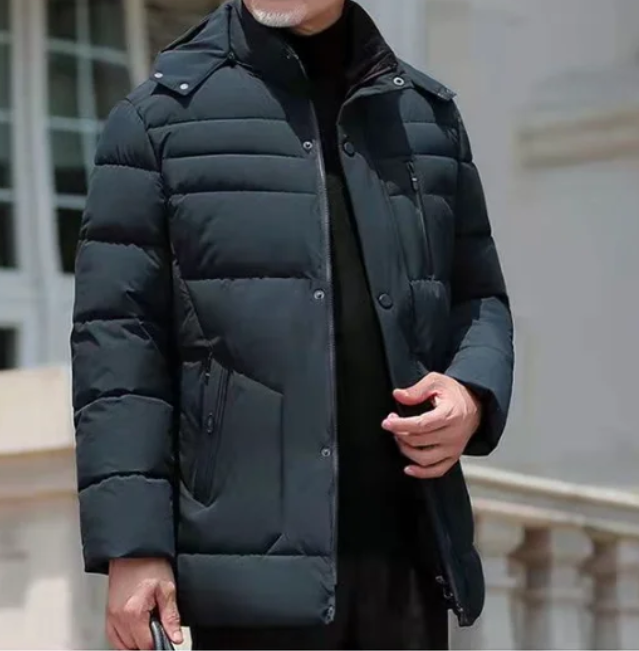 Frostel™ | Herren Winterjacke mit Kapuze, gepolstert und fleecegefüttert – Perfekt für kalte Tage