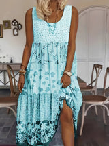 Nancy - Stilvolles Boho-Midikleid in Grün