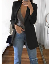 Trendy Damen Blazermantel - Elise in Schwarz