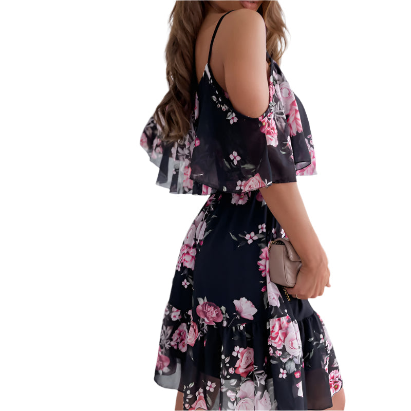 Evy - Sommerkleid mit Blumenmuster und Rüsche