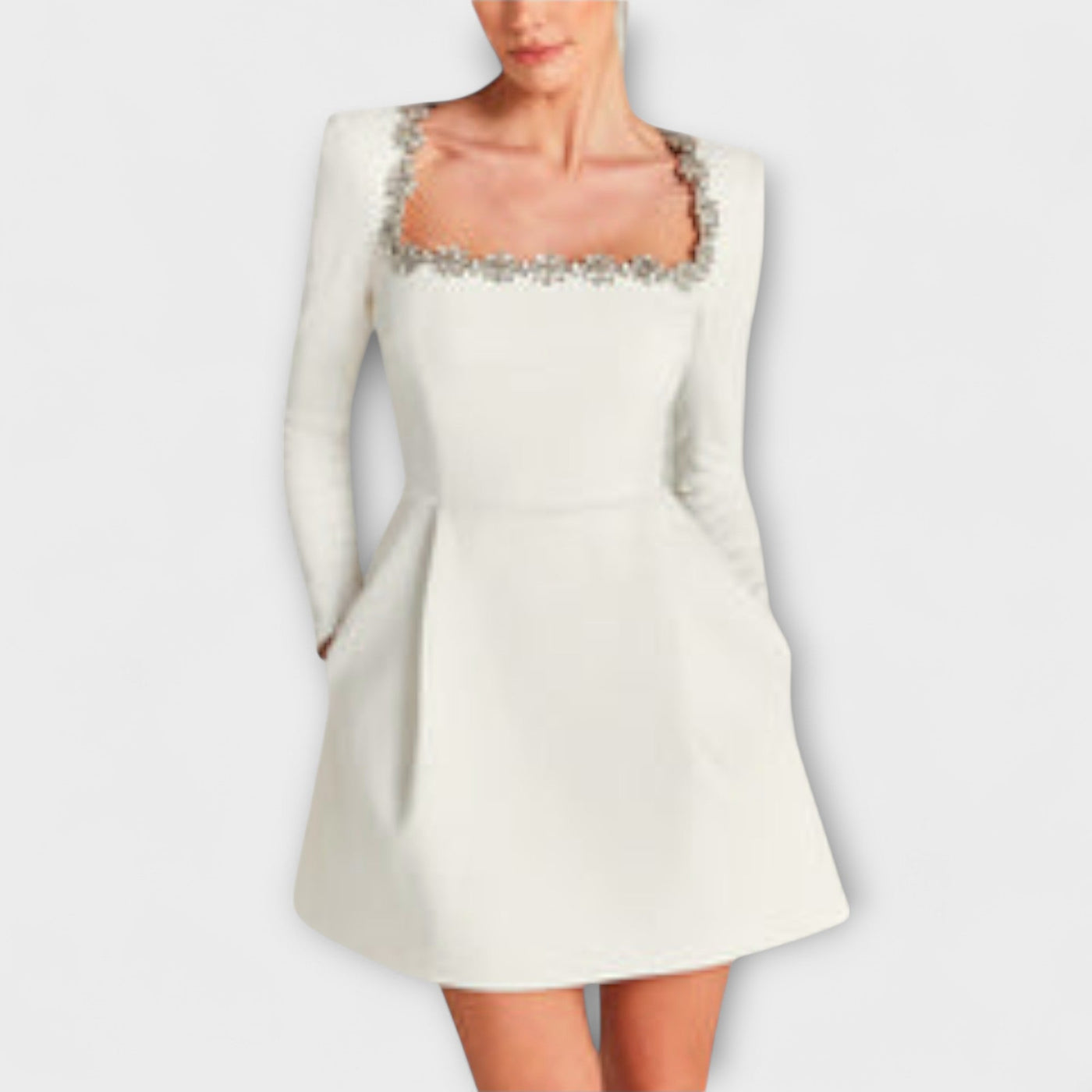 Wren - Samt-Mini-Kleid mit Juwelenverzierung