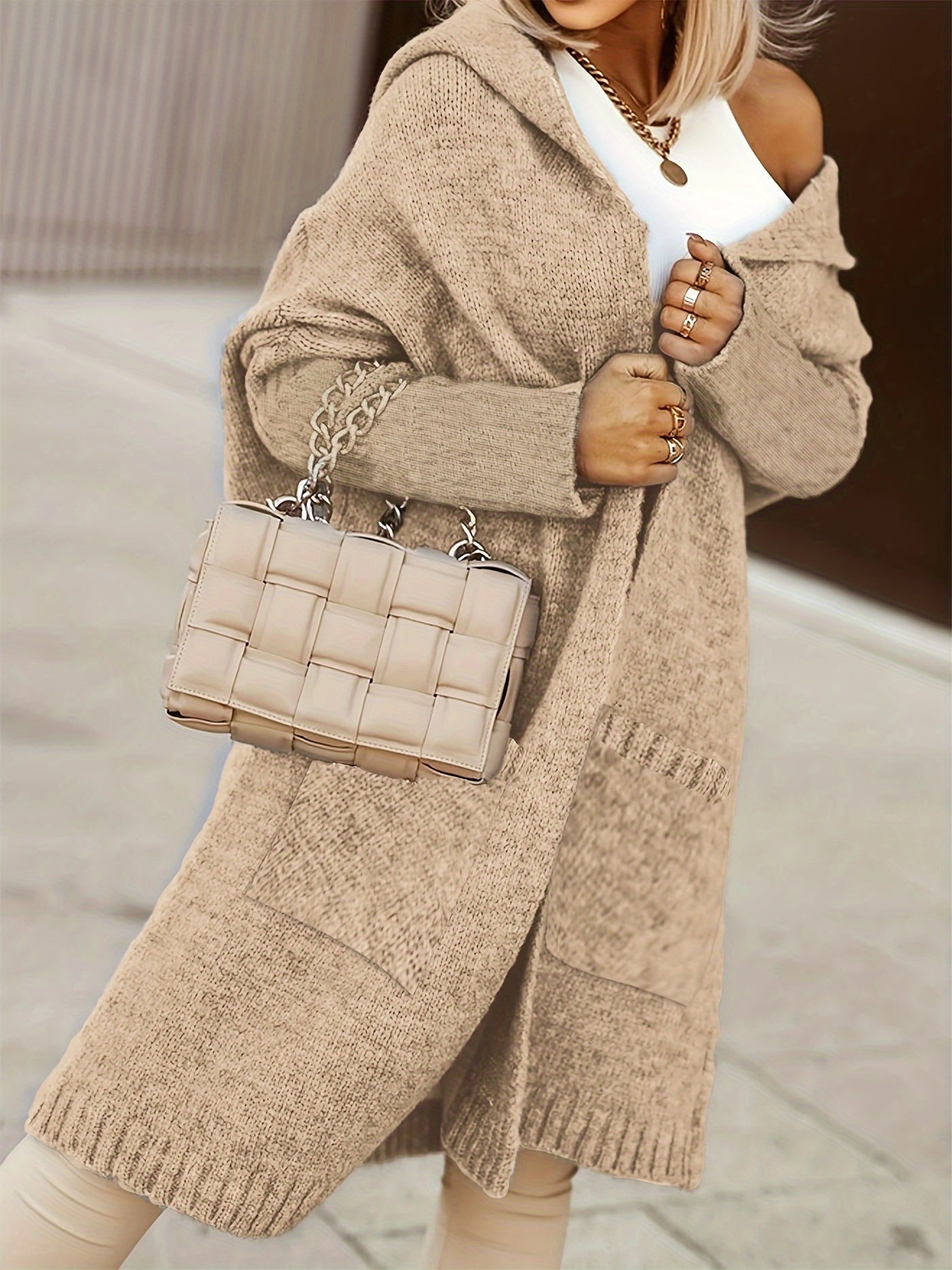 Langer Cardigan | Lässiger Schnitt | Statement-Print