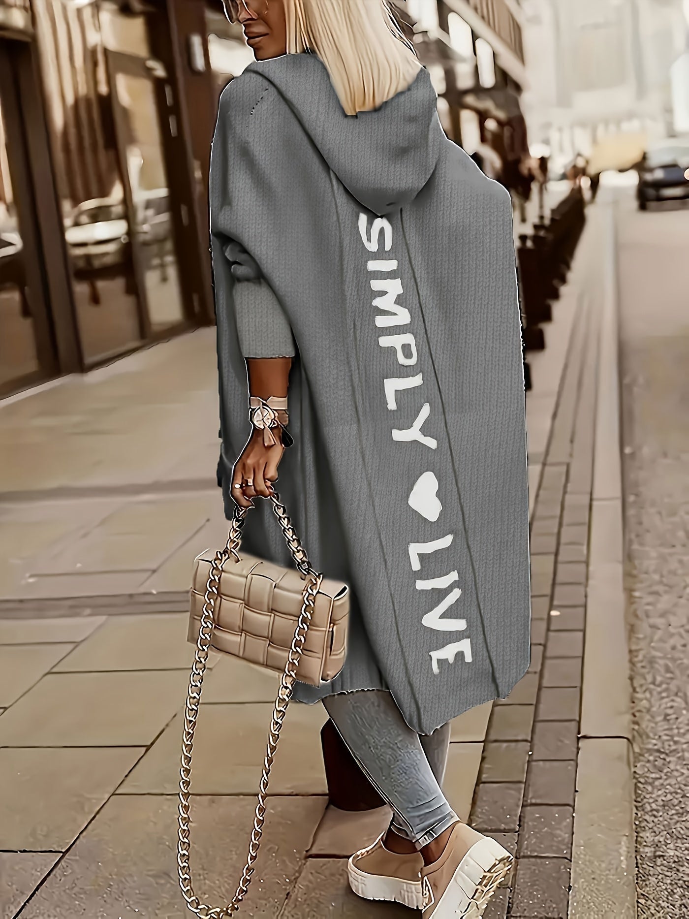 Langer Cardigan | Lässiger Schnitt | Statement-Print