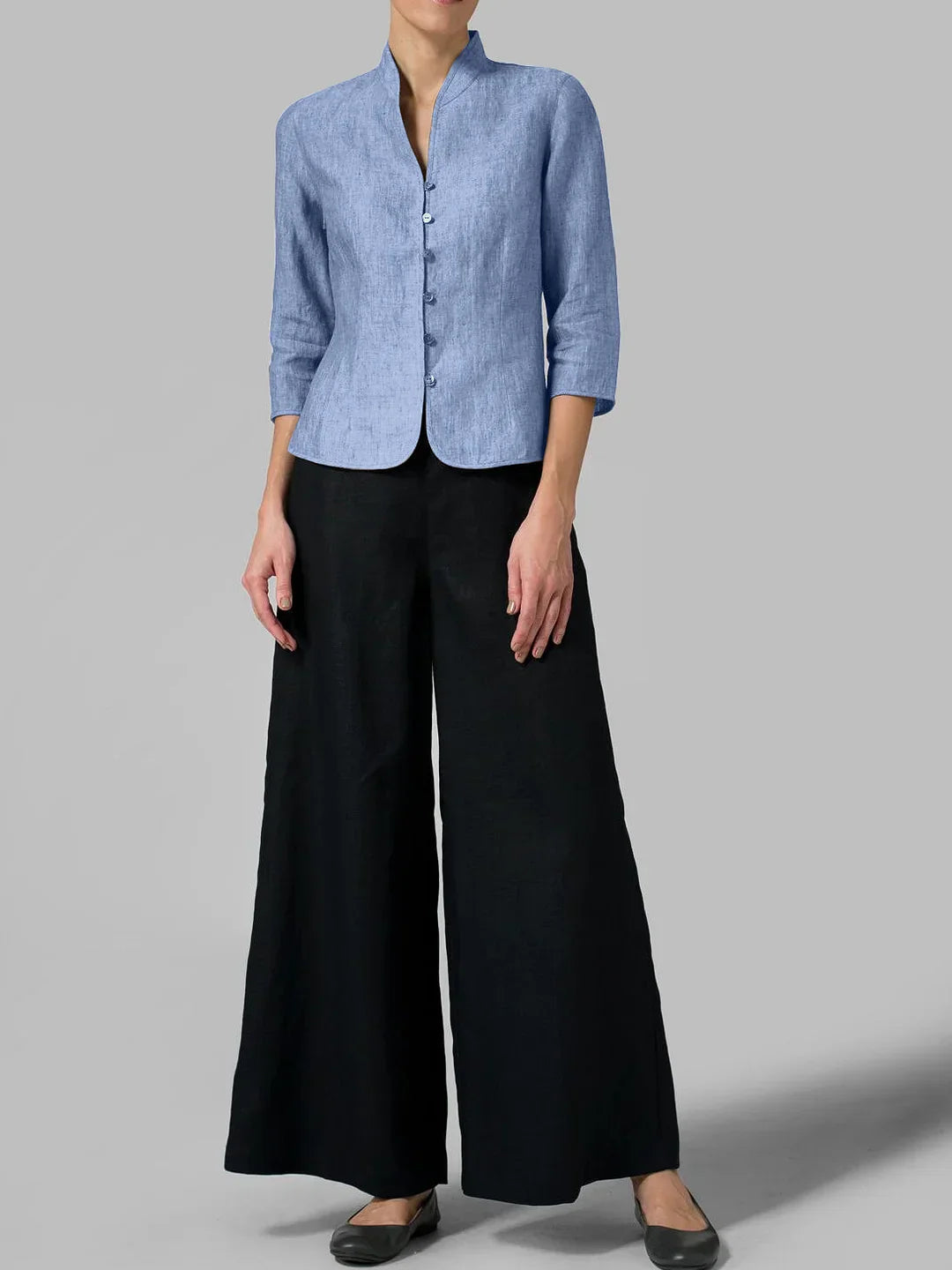 Zoya - Hochwertige Damen Bluse mit Stehkragen