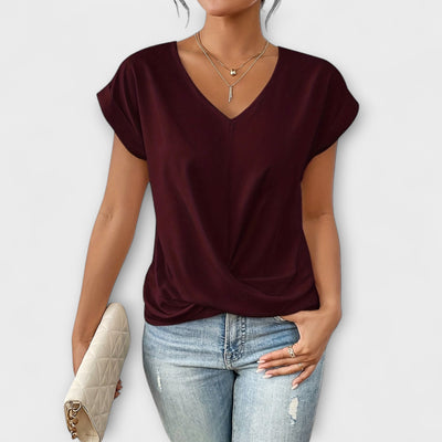 Eloise - V-Ausschnitt Top mit Knopfdetail