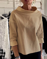 Sofia - Damen Elegantes Oberteil in Khaki